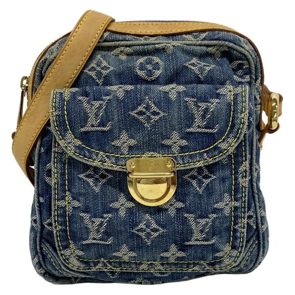 Auth LOUIS VUITTON Camera Bag M95348 Blue Monogram Denim - SR0027 Shoulder Bag - Picture 1 of 16